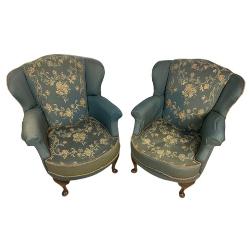 1063 - Pair of small 1950’s wingback armchairs. 64/70/88cm