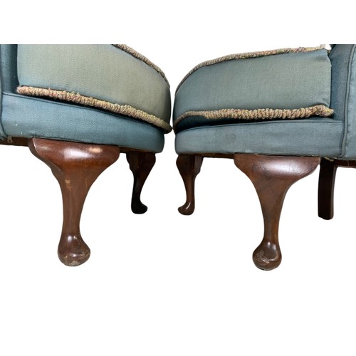 1063 - Pair of small 1950’s wingback armchairs. 64/70/88cm