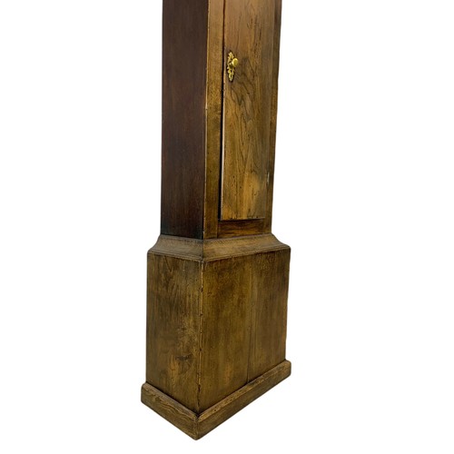 937 - 18th century oak long case clock with brass and steel face, Thomas Radford of Leeds. 192cm.