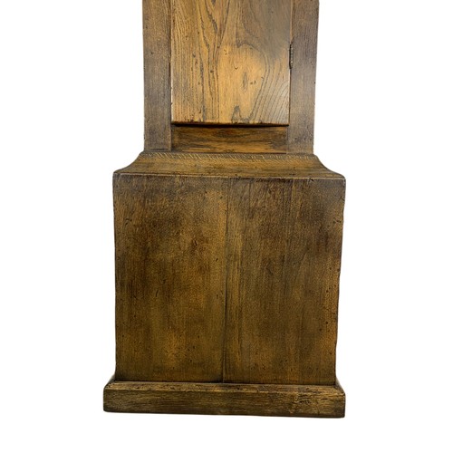 937 - 18th century oak long case clock with brass and steel face, Thomas Radford of Leeds. 192cm.