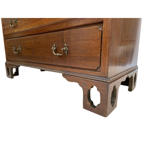 1038 - Large late Edwardian Georgian style mahogany chest on chest, 114cm x 51cm x 182cm