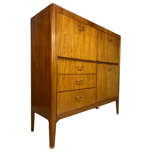 1037 - 1960’s teak mid century cocktail/writing cabinet with fitted interior.  114/41/114cm