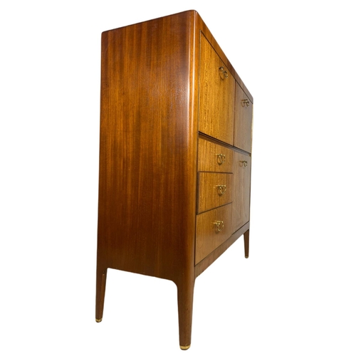 1037 - 1960’s teak mid century cocktail/writing cabinet with fitted interior.  114/41/114cm