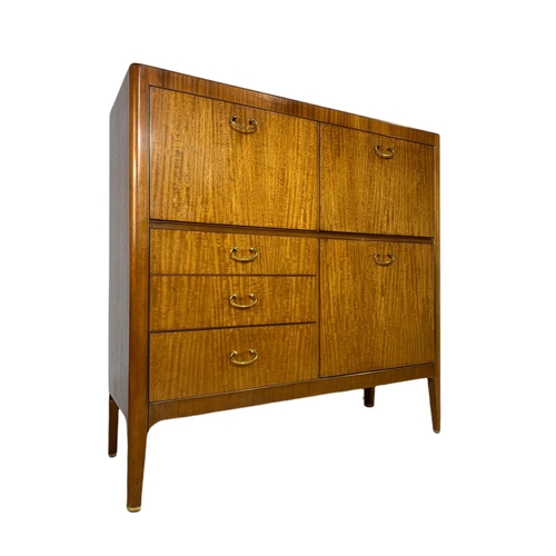 1037 - 1960’s teak mid century cocktail/writing cabinet with fitted interior.  114/41/114cm