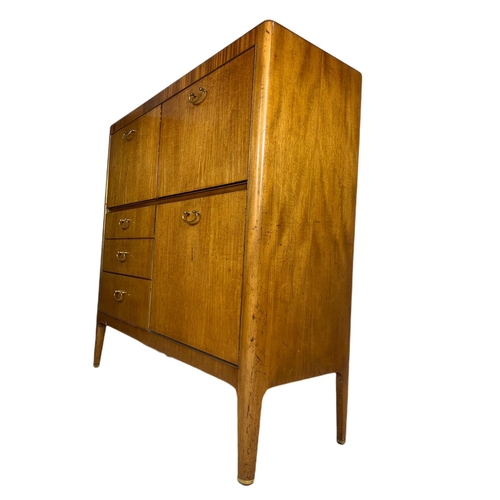 1037 - 1960’s teak mid century cocktail/writing cabinet with fitted interior.  114/41/114cm