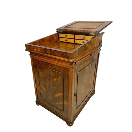 1051 - Regency rosewood Davenport desk with Birdseye maple, circa 1820s, 51x63x81cm