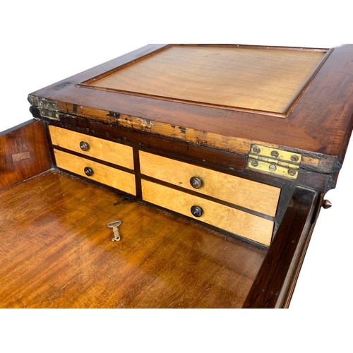 1051 - Regency rosewood Davenport desk with Birdseye maple, circa 1820s, 51x63x81cm