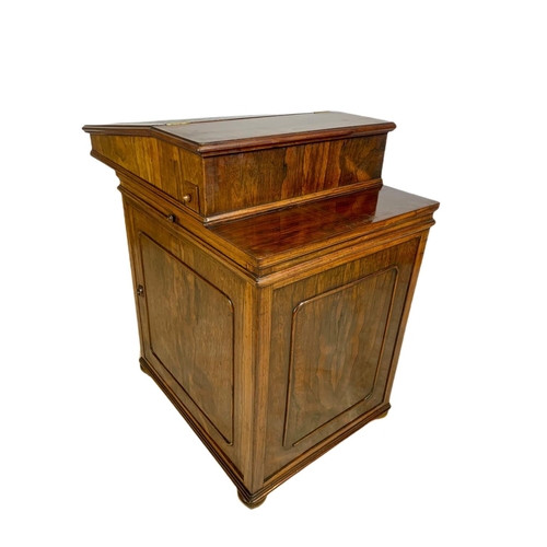 1051 - Regency rosewood Davenport desk with Birdseye maple, circa 1820s, 51x63x81cm