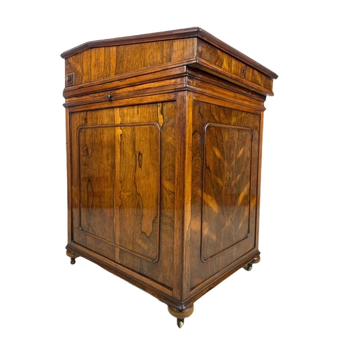 1051 - Regency rosewood Davenport desk with Birdseye maple, circa 1820s, 51x63x81cm