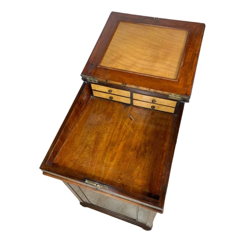 1051 - Regency rosewood Davenport desk with Birdseye maple, circa 1820s, 51x63x81cm