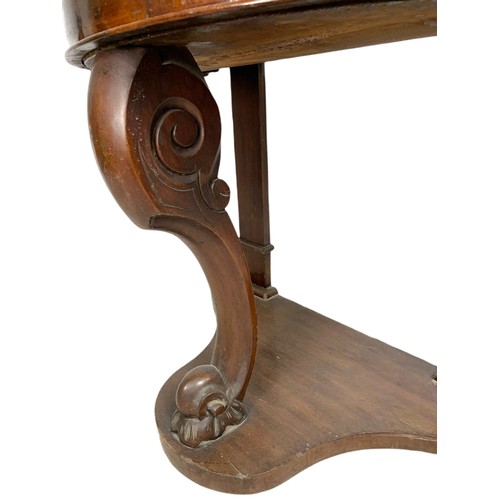 1018a - Victorian mahogany console table, 89cm x 44cm x 69cm