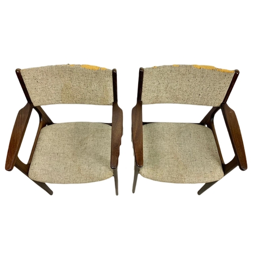 894 - 8 Danish rosewood mid century chairs possibly by Henning Kjaernulf.