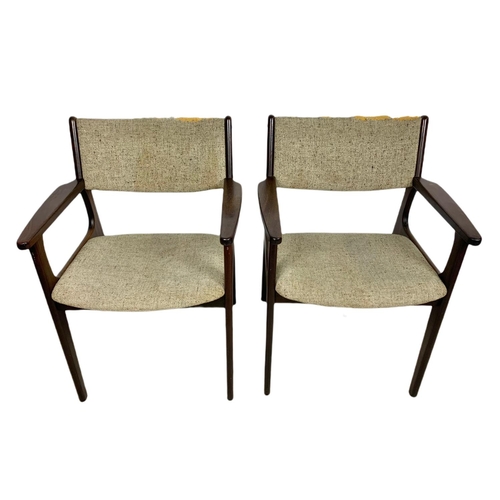 894 - 8 Danish rosewood mid century chairs possibly by Henning Kjaernulf.