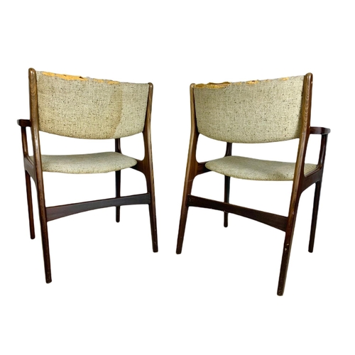 894 - 8 Danish rosewood mid century chairs possibly by Henning Kjaernulf.