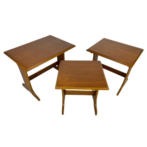 1072 - Mid century beech nest of tables.