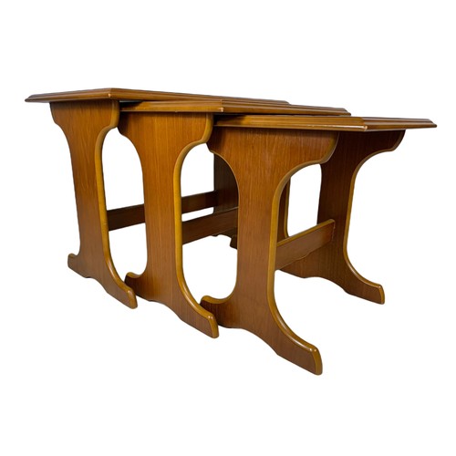 1072 - Mid century beech nest of tables.