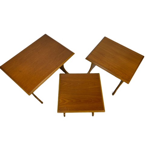 1072 - Mid century beech nest of tables.