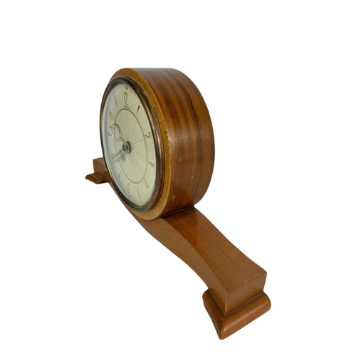 742 - 1960’s mid century walnut Bentima mantle clock. 29cm