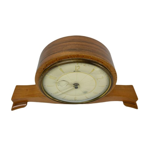 742 - 1960’s mid century walnut Bentima mantle clock. 29cm