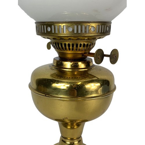 733 - Early 20th century brass oil lamp. 50cm