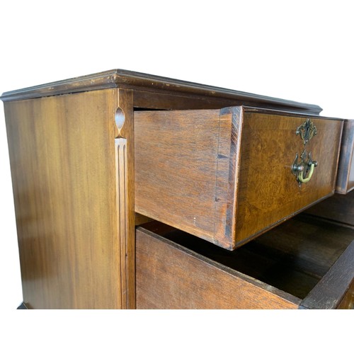 1009 - 1930’s burr walnut chest of drawers. 74/50/101cm