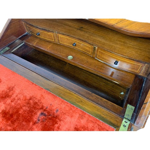 915 - Late 19th century marquetry inlaid rosewood French bureau with brass gallery and ormolu mounts. 71/4... 