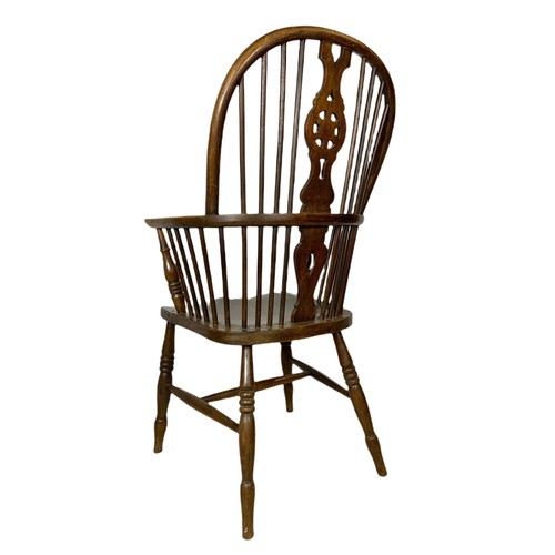 912 - Large mid 19th century elm and beech Windsor armchair