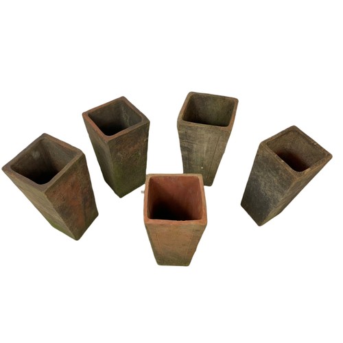 718 - 5 Edwardian terracotta planters 31cm