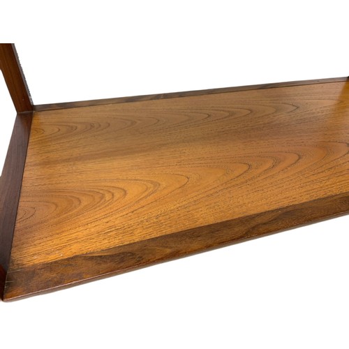 920 - G-Plan Fresco teak mid century 2 tier coffee table with glass top. 111/55/45cm