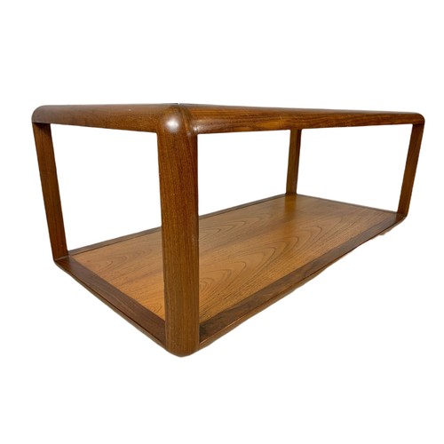 920 - G-Plan Fresco teak mid century 2 tier coffee table with glass top. 111/55/45cm