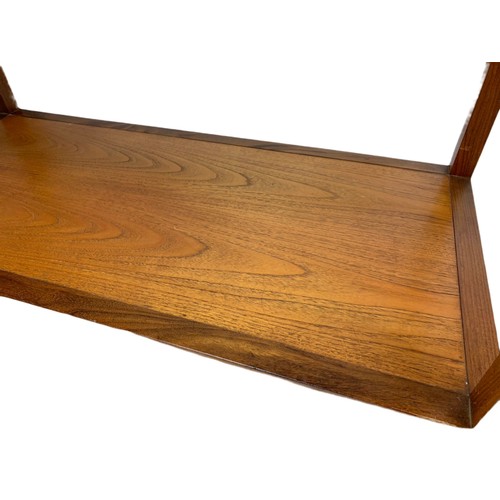 920 - G-Plan Fresco teak mid century 2 tier coffee table with glass top. 111/55/45cm