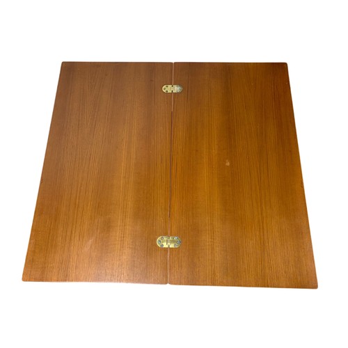 966 - McIntosh teak mid century combination nest/coffee foldout table. 74/40/60cm