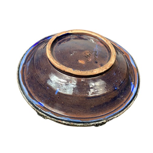 728a - Vintage ceramic silver plated bound Tagine. 28/26cm