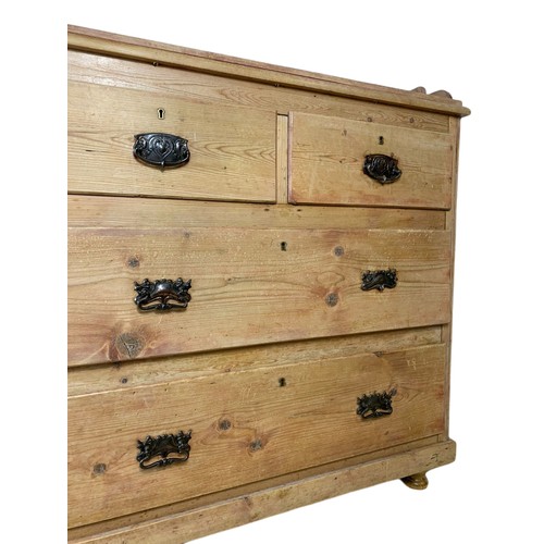 1036 - Victorian pine gallery back chest of drawers. 97/47.5/111.5cm