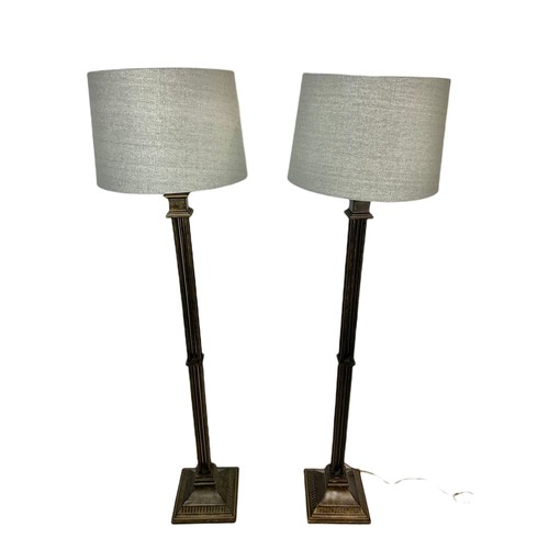 1079 - Pair of tall metal standard lamps. 152.5cm