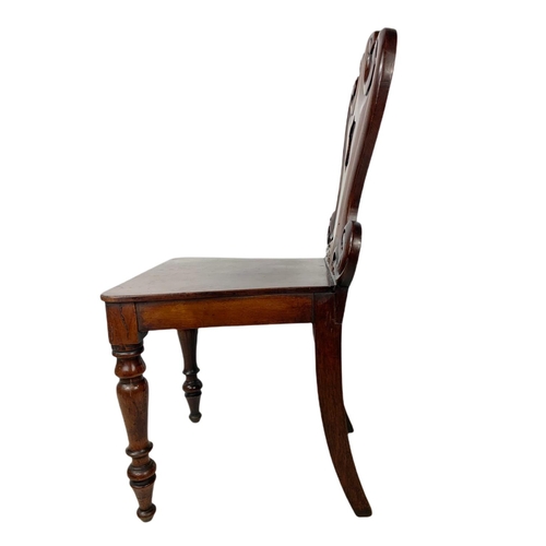 1080 - Victorian mahogany hall chair