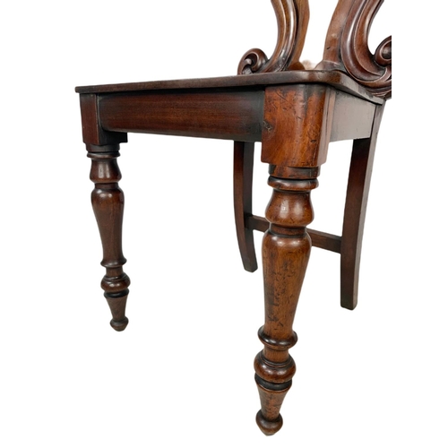 1080 - Victorian mahogany hall chair