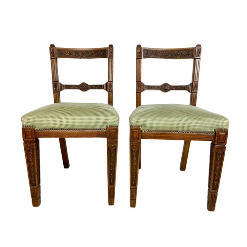 1087 - Set of 6 late 19th century carved oak dining chairs