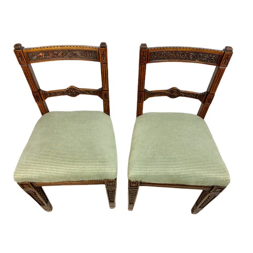 1087 - Set of 6 late 19th century carved oak dining chairs