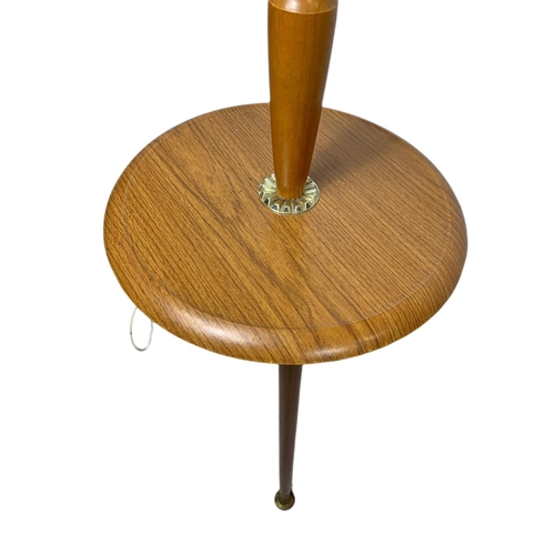 1096 - Mid century standard lamp and a 2 tier side table on wheels.