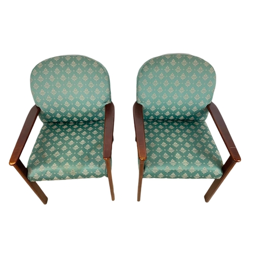 1109 - Pair of beech framed armchairs