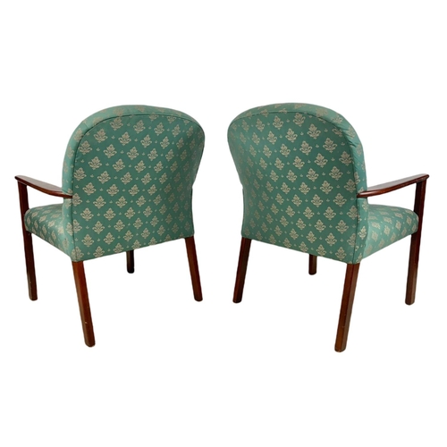 1109 - Pair of beech framed armchairs