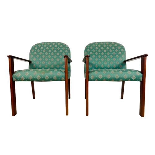 1109 - Pair of beech framed armchairs