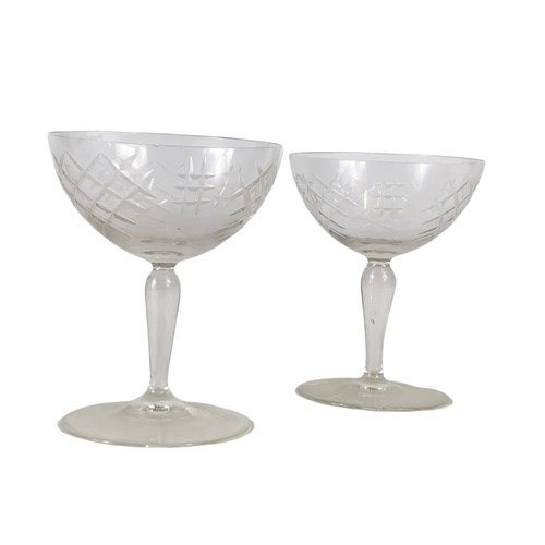 406 - 4 pairs of vintage champagne glasses