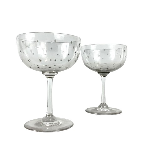 406 - 4 pairs of vintage champagne glasses