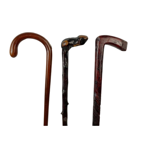 723a - 3 vintage walking sticks