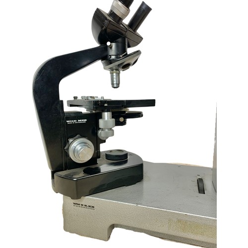 722c - Wild Heerbrugg M20 microscope Switzerland. Leitz Wetzlar Germany. 71/45cm