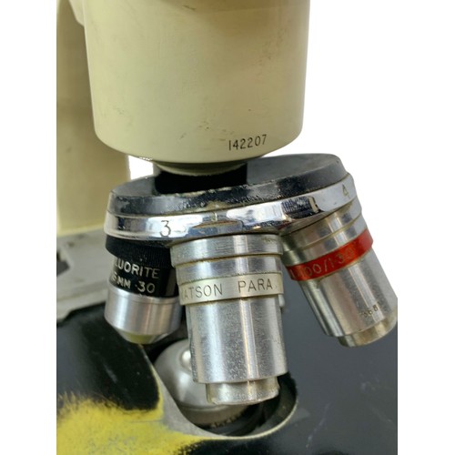 722H - 1960’s Watson Barnet Microscope Bactil 60. 22/38cm