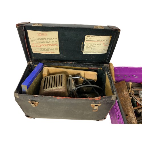 730c - Quantity of vintage tools, projector in case etc.