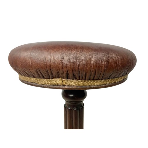 952a - Victorian mahogany leather top piano stool.